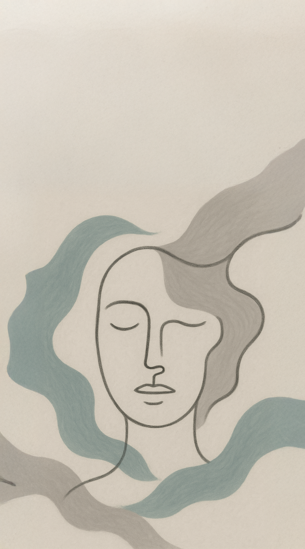 Face with wavey lines around