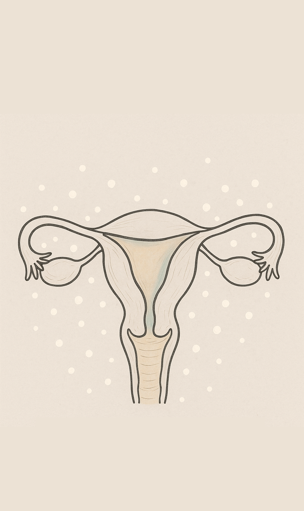 Uterus outline with spots outside it