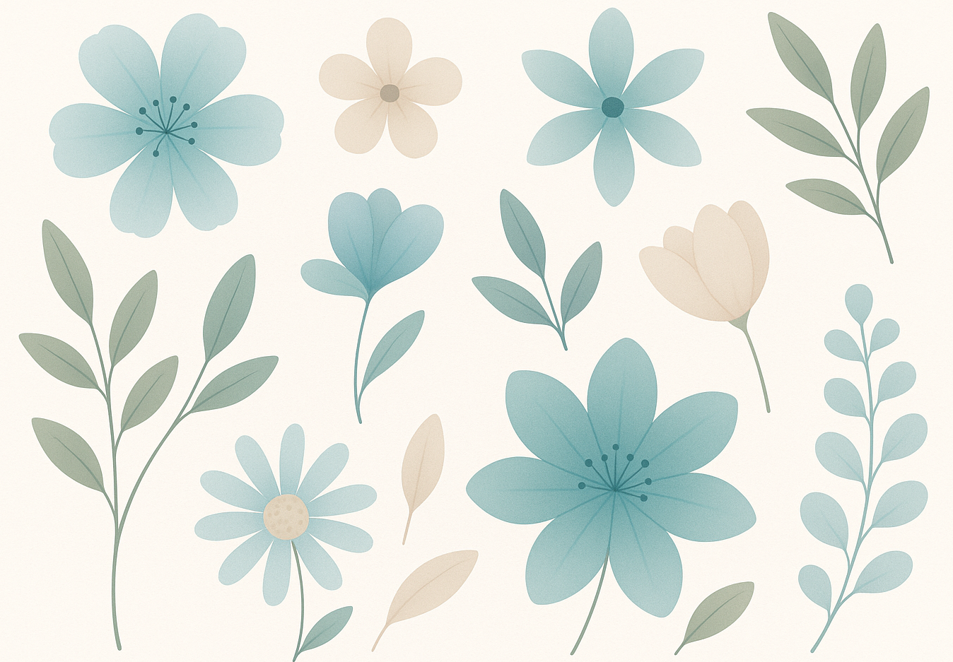 blue abstract circular shapes on an eggshell coloured background