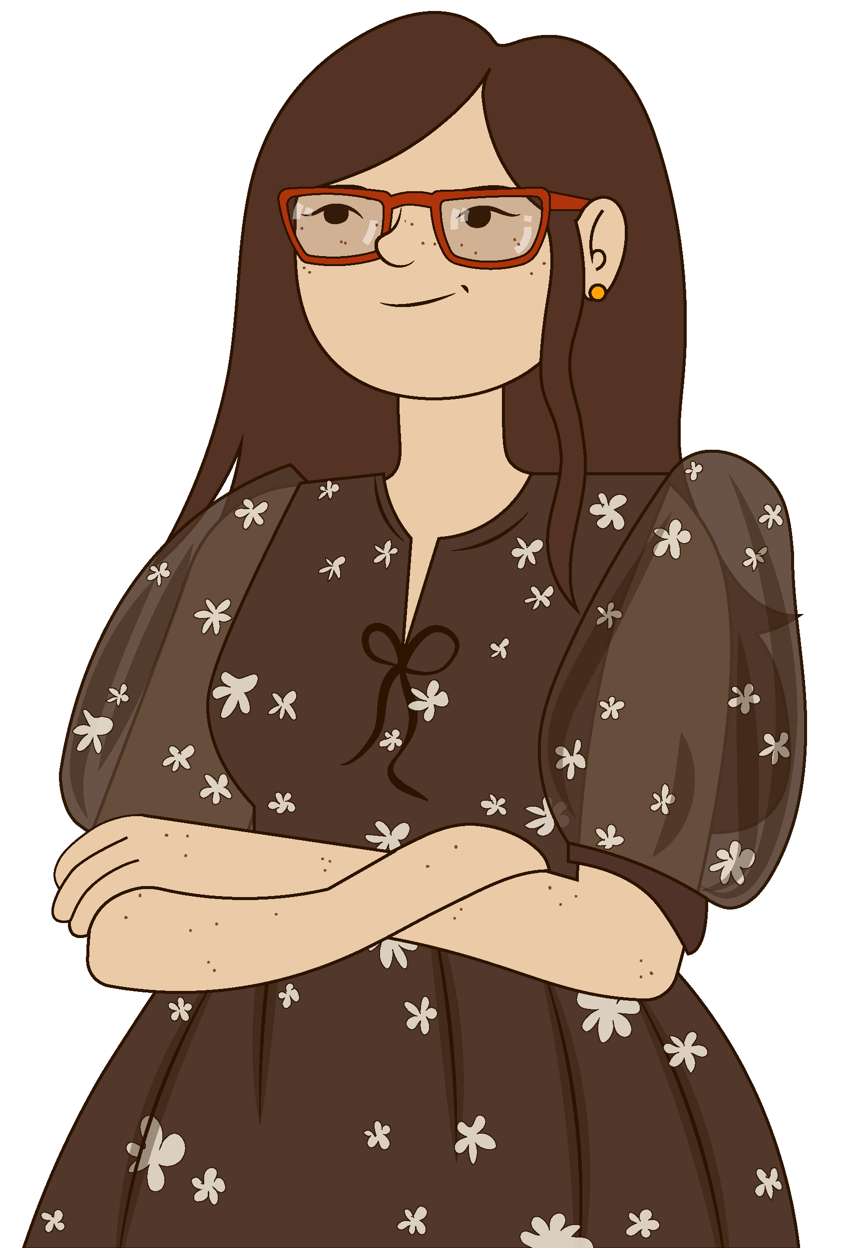 drawing of girl with arms crossed